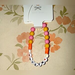 Handmade Pink and Orange Beaded Bracelet- QUEEN
